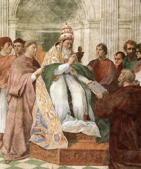 Gregory IX Approving the Decretals, RAFFAELLO Sanzio